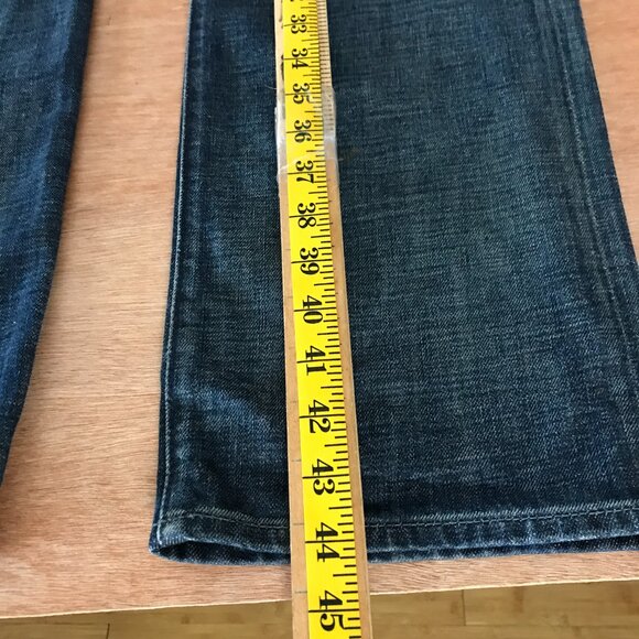 7 For all Mankind Standard Jeans Men 34x34 Blue Mid Rise Button Fly Stretch - Picture 7 of 15